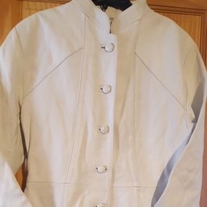 Genuine Leather White Jacket